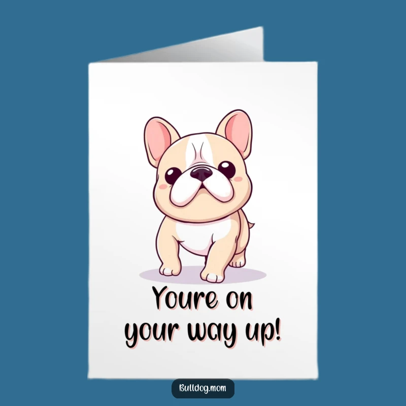 Free Printable Congrats Card: Wobbling Bulldog - Playful Downloadable Gift!