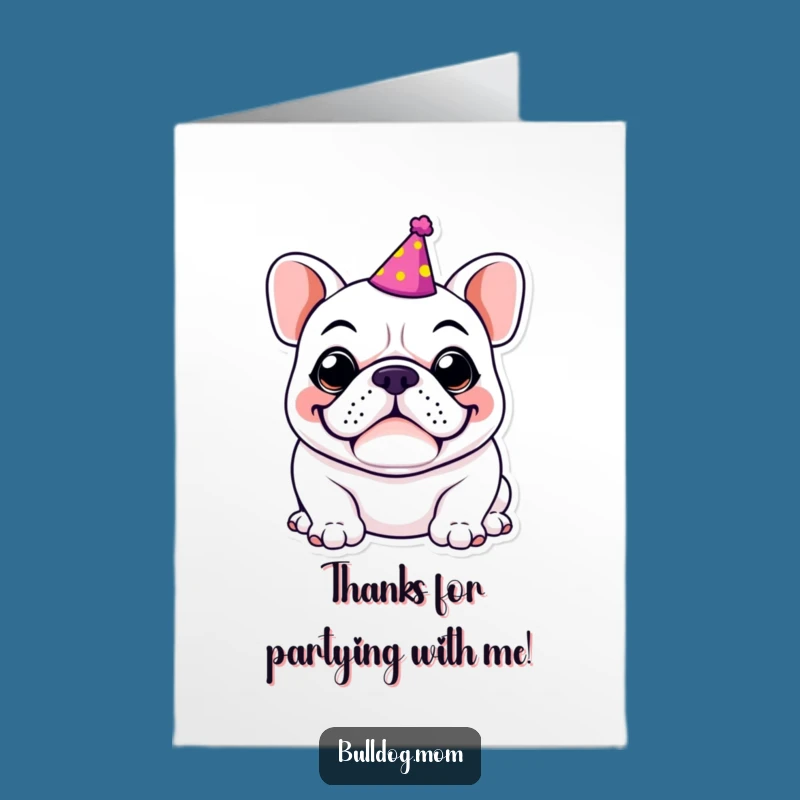 Free Printable Bulldog Thank You Card: Funny Party Dog Appreciation, Cheers!