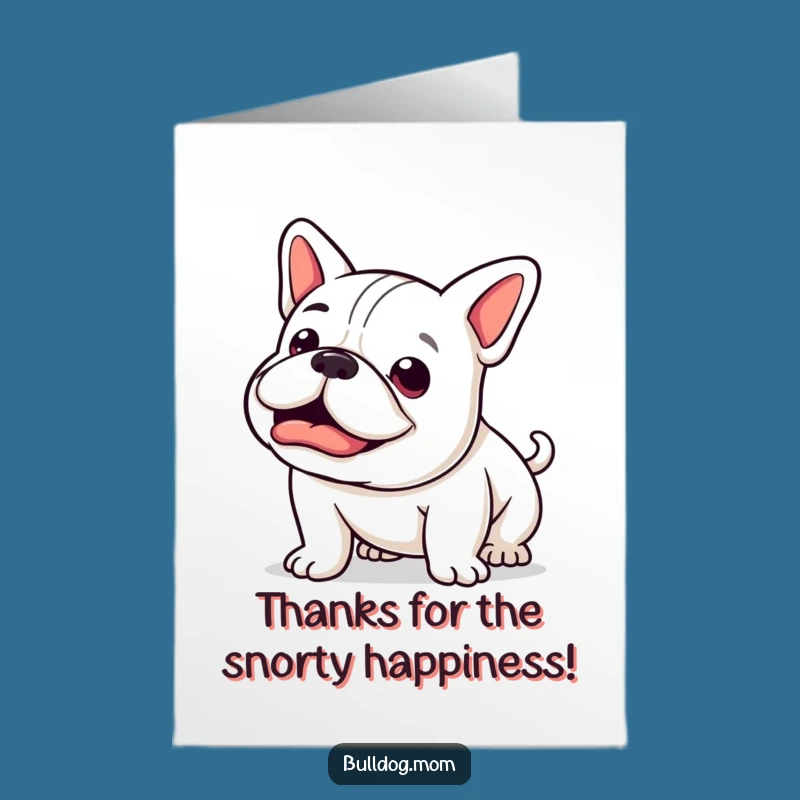Free Printable Thank You Card: Kawaii Bulldog Snort for a Heartwarming Downloadable Gift