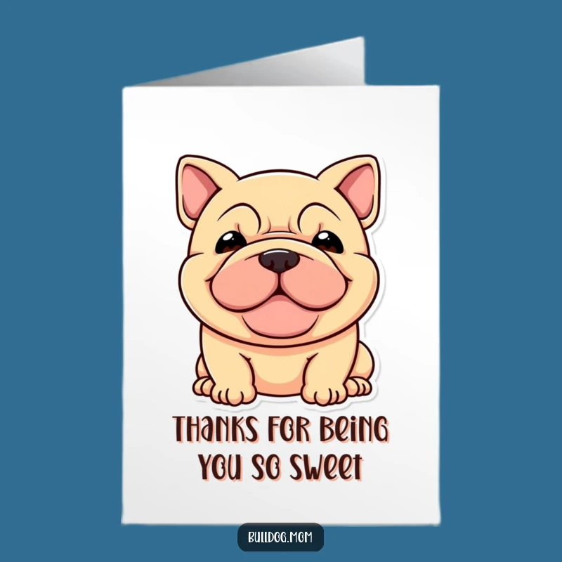 Funny Thank You Dog Card Free Printable: Stocky Wrinkly Pup Says Thanks!