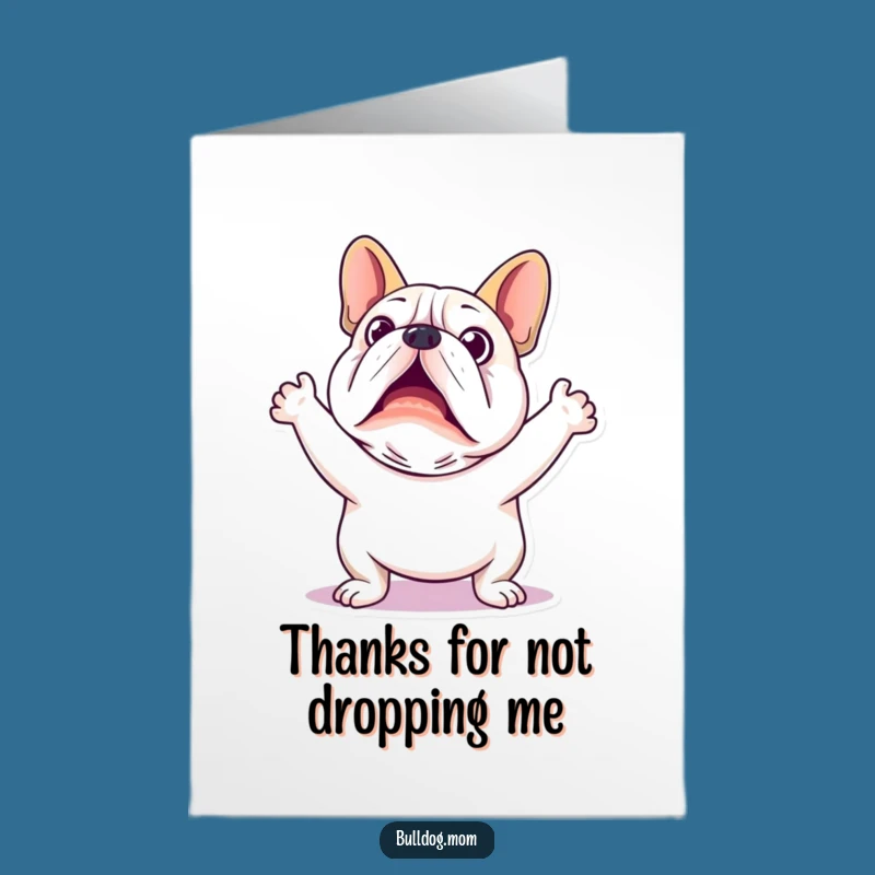 Free Printable Thank You Card: Startled Kawaii Bulldog, Funny DIY Downloadable Gift