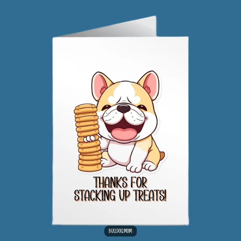 Free Printable Bulldog Thank You Card: Funny Biscuit Balance Appreciation, Thanks!