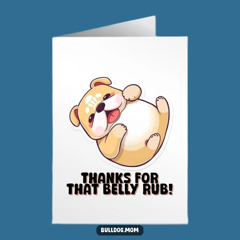 Free Printable Funny Thank You Card: Playful Bulldog Expresses Gratitude with Humor
