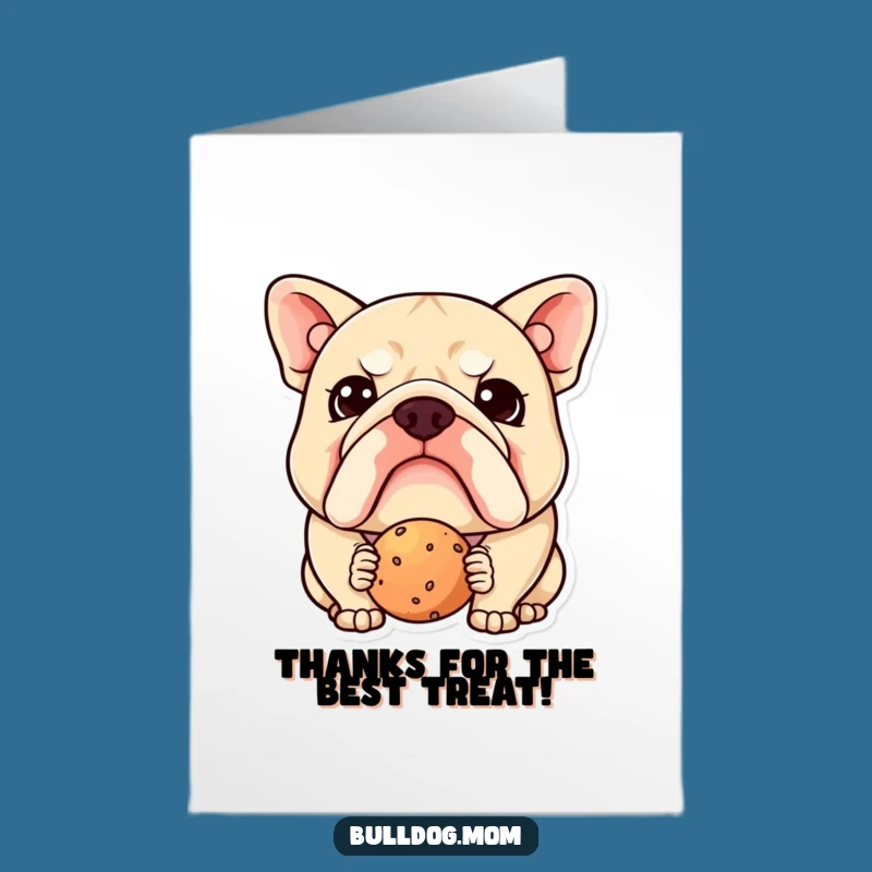 Free Printable Thank You Card: Kawaii Bulldog Grateful Yet Puzzled