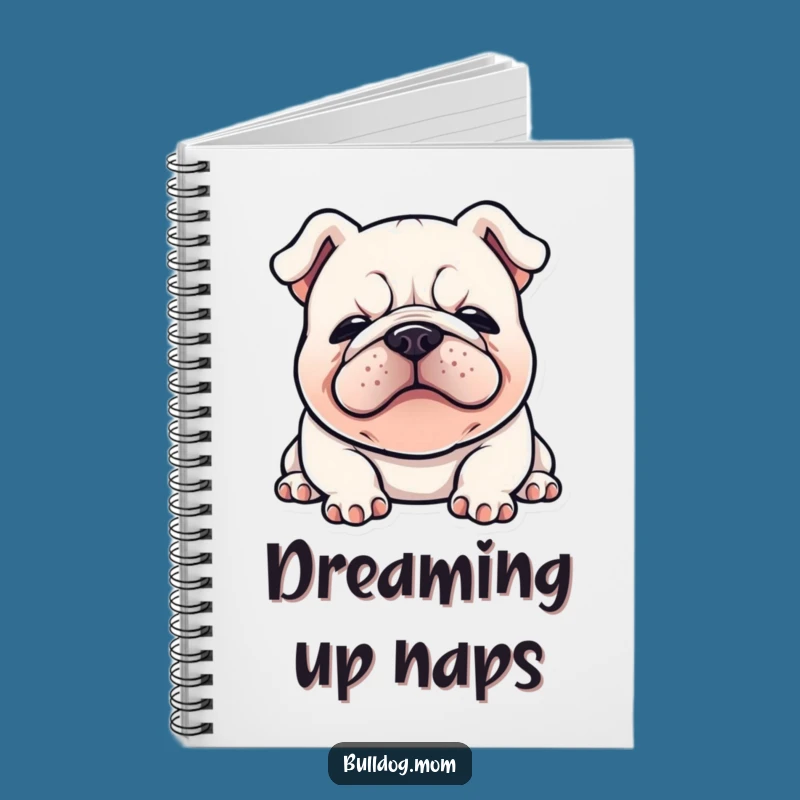 Funny Kawaii Bulldog Notebook: Happy Sigh in Relaxation, Comedic Journal