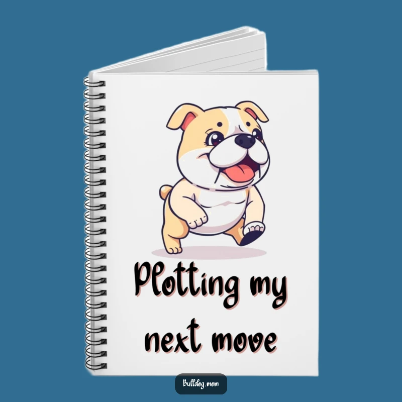 Funny Kawaii Bulldog Notebook: Determined Stride for Note-Taking Fun