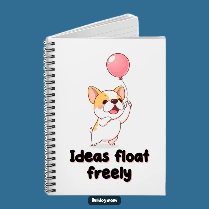 Funny Balloon Bulldog Notebook: Excited pup chasing a balloon, perfect for ideas, a great funny gift.