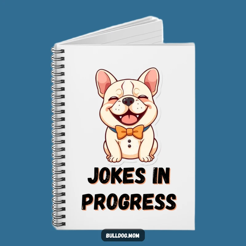 Journal Your Jokes: Funny Kawaii Bulldog Bow Tie Notebook