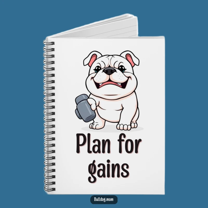 Log Your Lifts: Funny Kawaii Bulldog Dumbbell Notebook