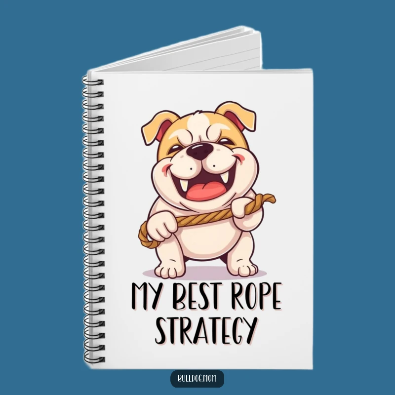 Funny Kawaii Bulldog Tug-of-War Notebook - Happy Grunt Puppy Journal