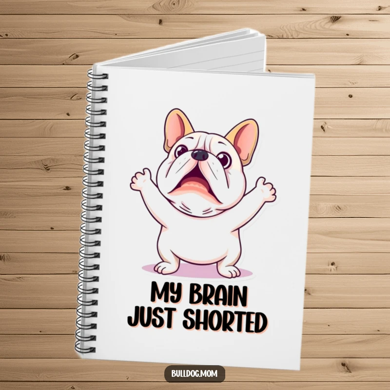 Funny Kawaii Bulldog Notebook: A cute bulldog with a surprised face, perfect for noting down sudden ideas.