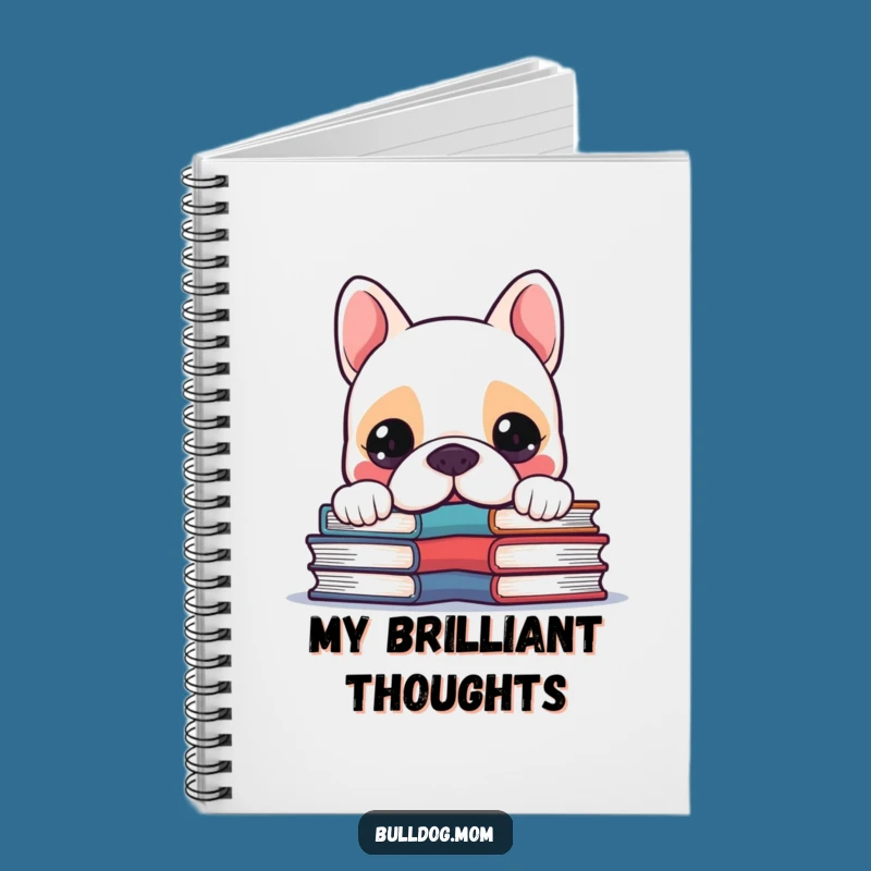 Funny Kawaii Bulldog Notebook - Cute Curious Pup Journal for Gift