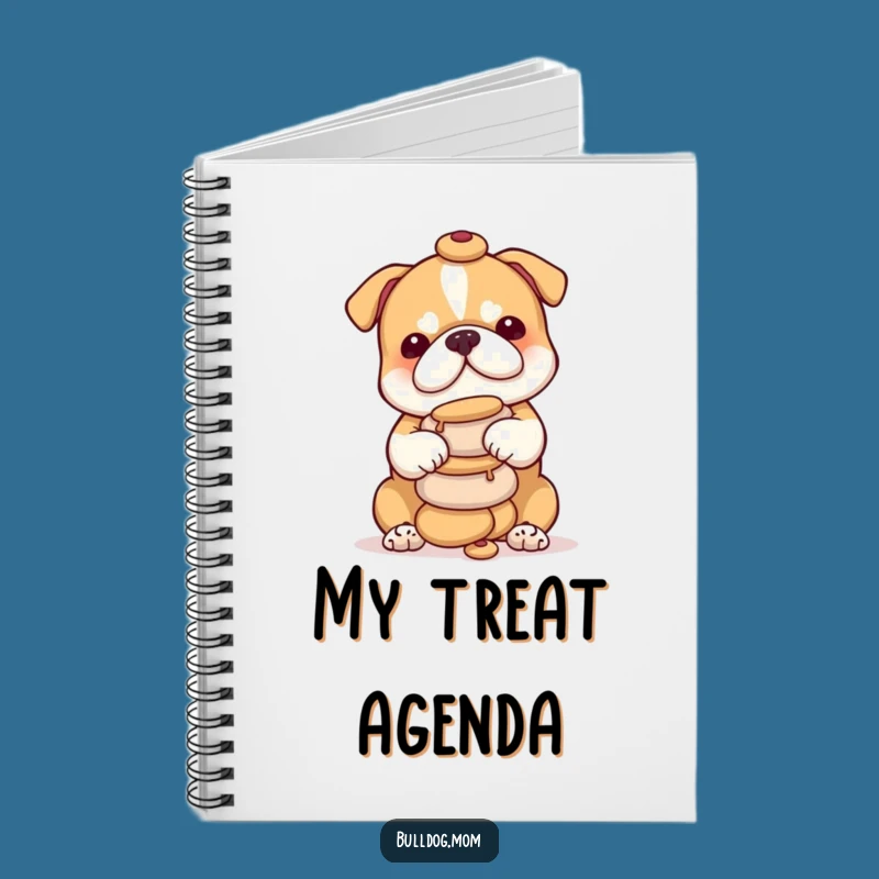 Funny Bulldog Treat Tower Notebook - Cute Cub Balancing Snacks, Journal Gift!
