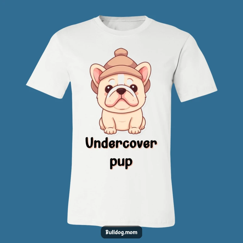 Funny Bulldog Hat Peek T-Shirt - Cute Pup Tee for Dog Lovers