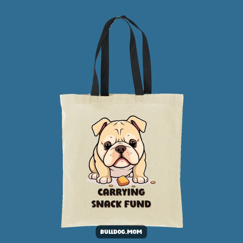 Funny Bulldog Tote Bag: Intense Treat Focus Carryall Gift