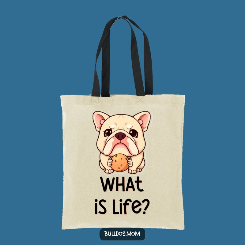 Funny Kawaii Bulldog Tote Bag: Cute Confusion at Treats, a Practical Funny Dog Gift