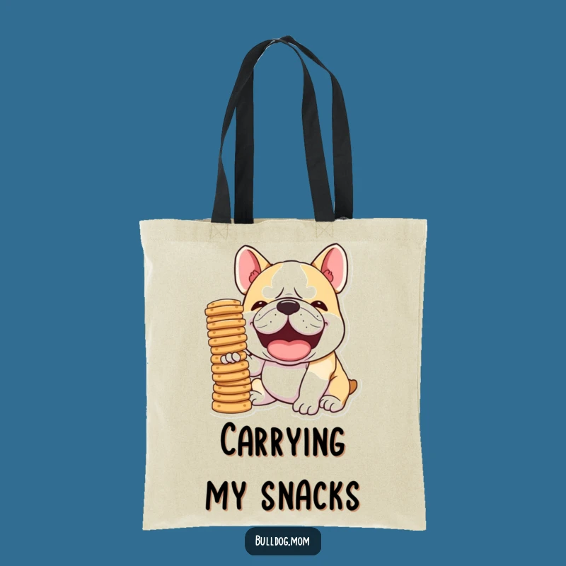 Funny Kawaii Bulldog Tote Bag, Stylish & Humorous Biscuit Carrier