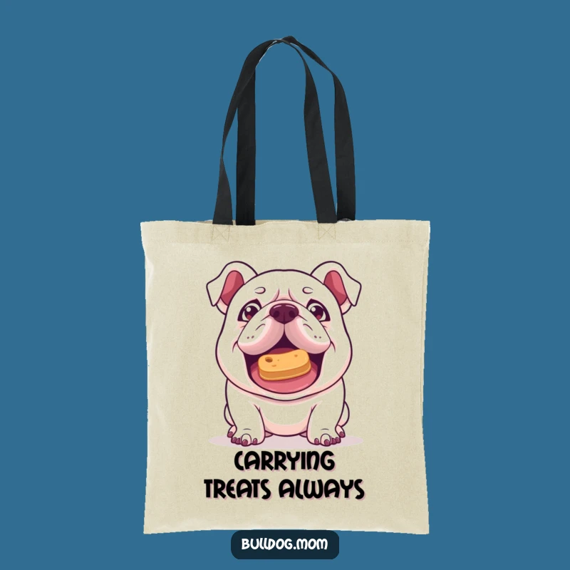 Funny Kawaii Bulldog Treat Balance Tote Bag - Mischievous Puppy Gear