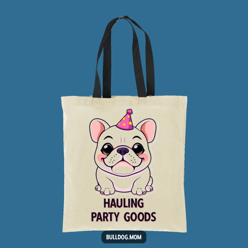 Funny Kawaii Bulldog Tote Bag, Stylish & Humorous Party Accessory